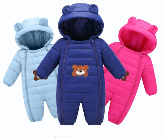 New 2024 Winter Hooded Baby Rompers