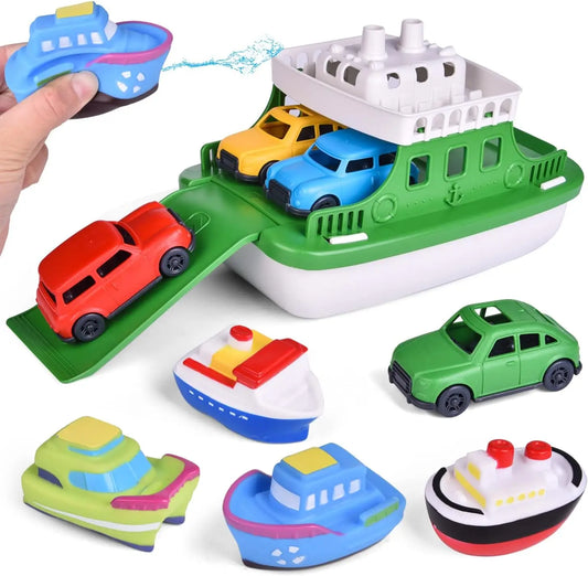 Mini Car Baby Shower Boat Carrying Toy Shower Boat Sprinkler Swimming